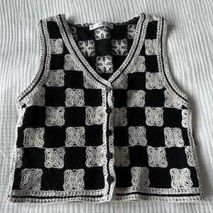 Mango Crochet Square Vest